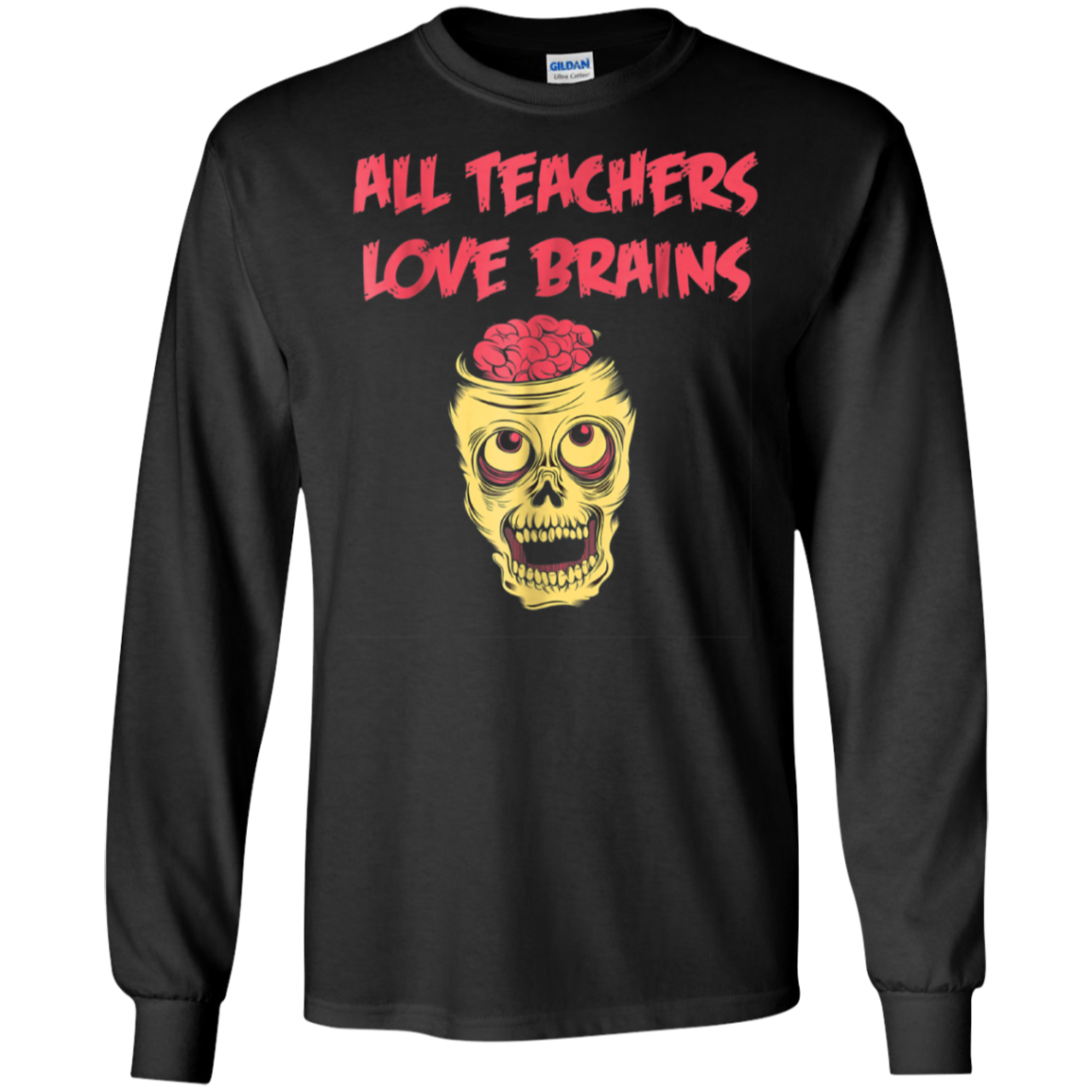 Funny Halloween Teacher All Teachers Love Brains T Shirt