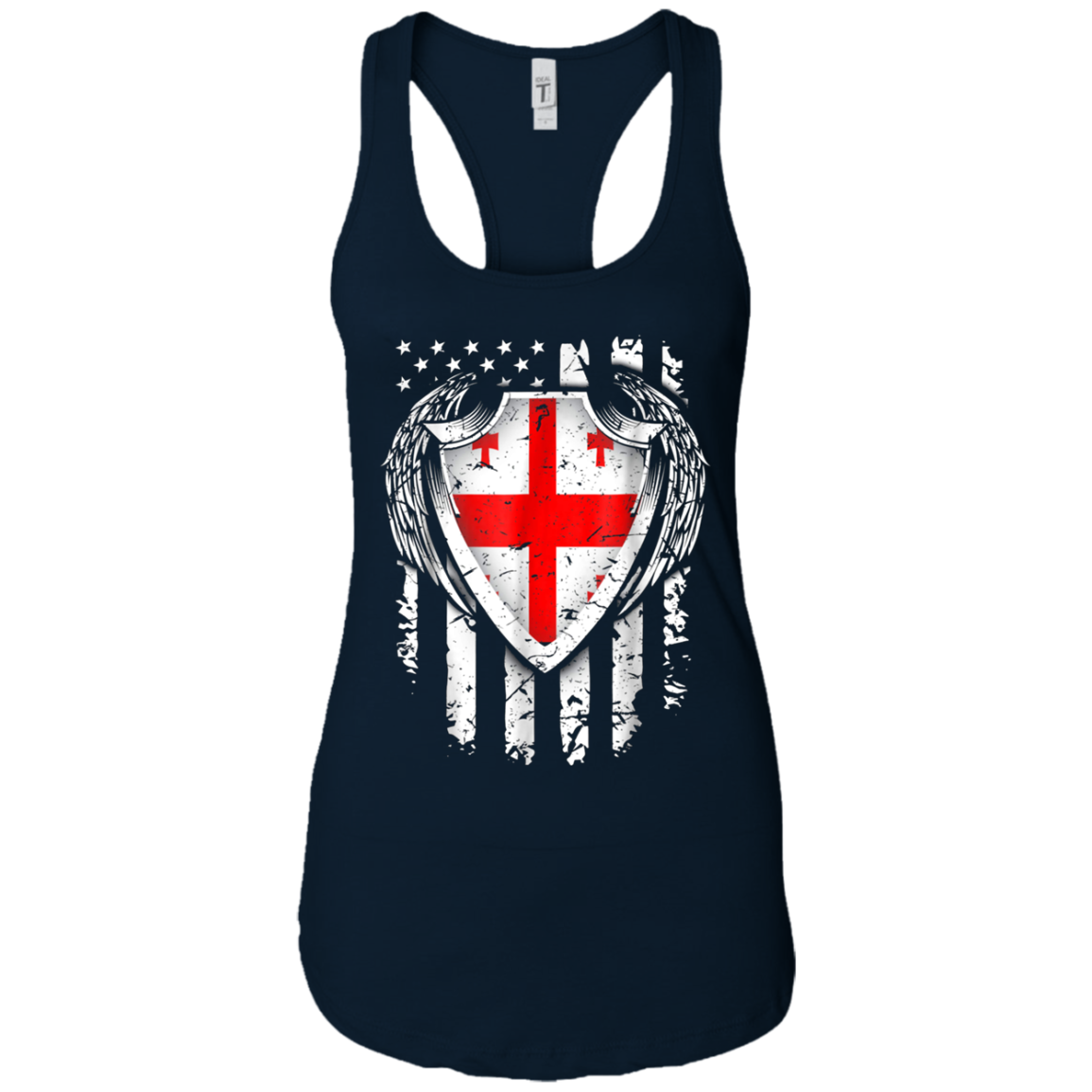 Angel Georgian American Flag Patriotic Georgia USA Tshirt