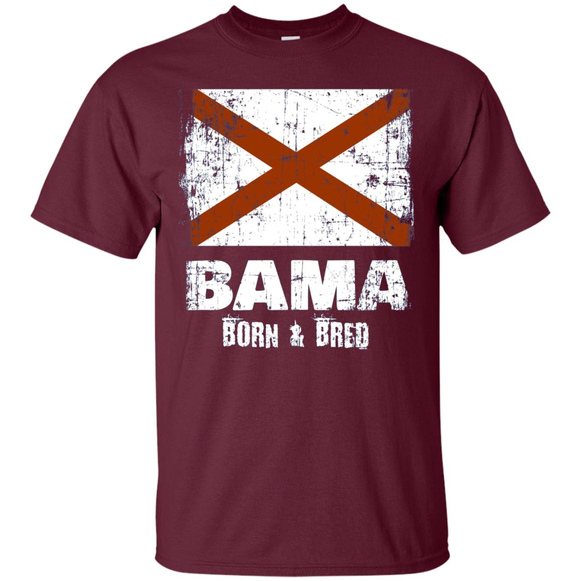 Alabama Shirt Vintage Design Bama Born Bred Gift Long Sleeve