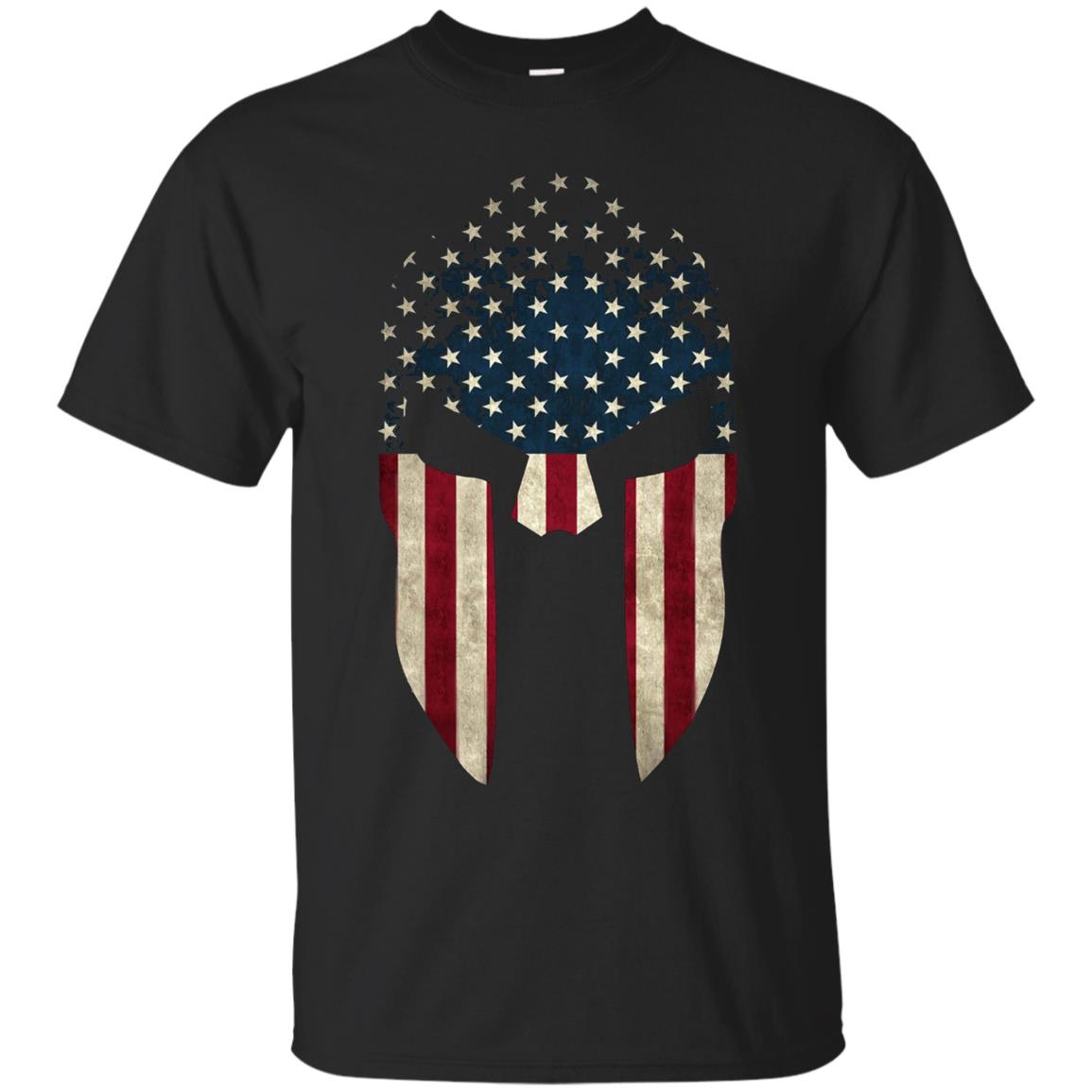 American Spartan Old Glory Molon Labe USA Flag T-Shirt