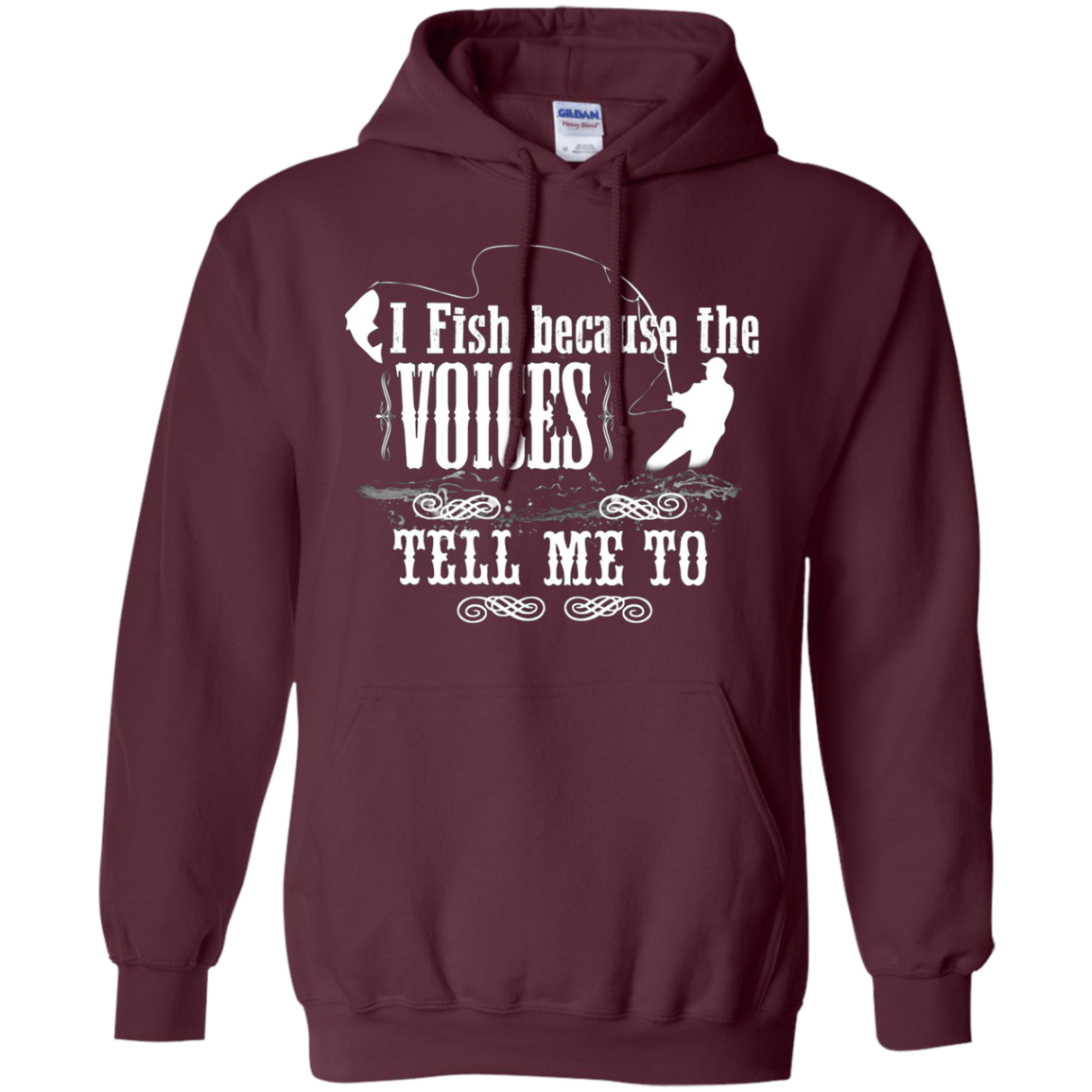 "I Fish Because of the Voices" Fishing T-shirt for Fisherman