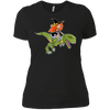 Image of Witch Riding Dinosaur Halloween Costume Funny Gift Shirt