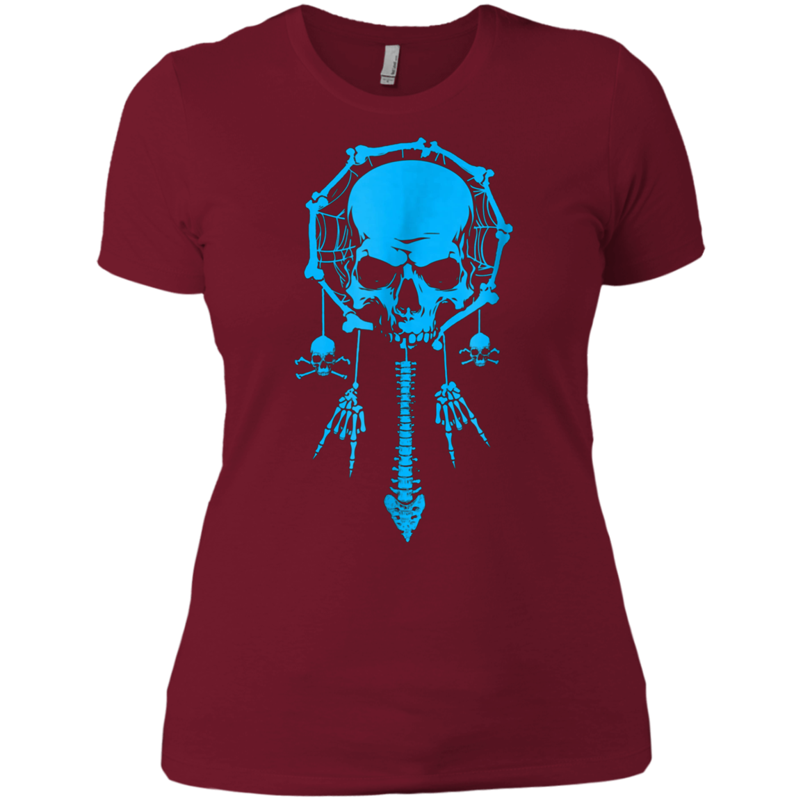 Funny Halloween T-Shirt Dream Catcher Skull Bone Rock Hand