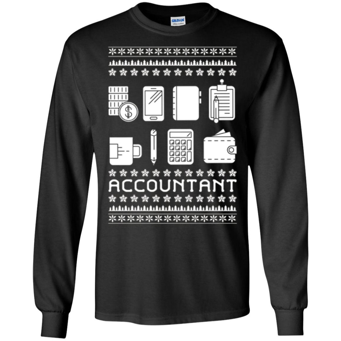 Christmas Ugly Sweater Style T-shirt Gift For Accountant
