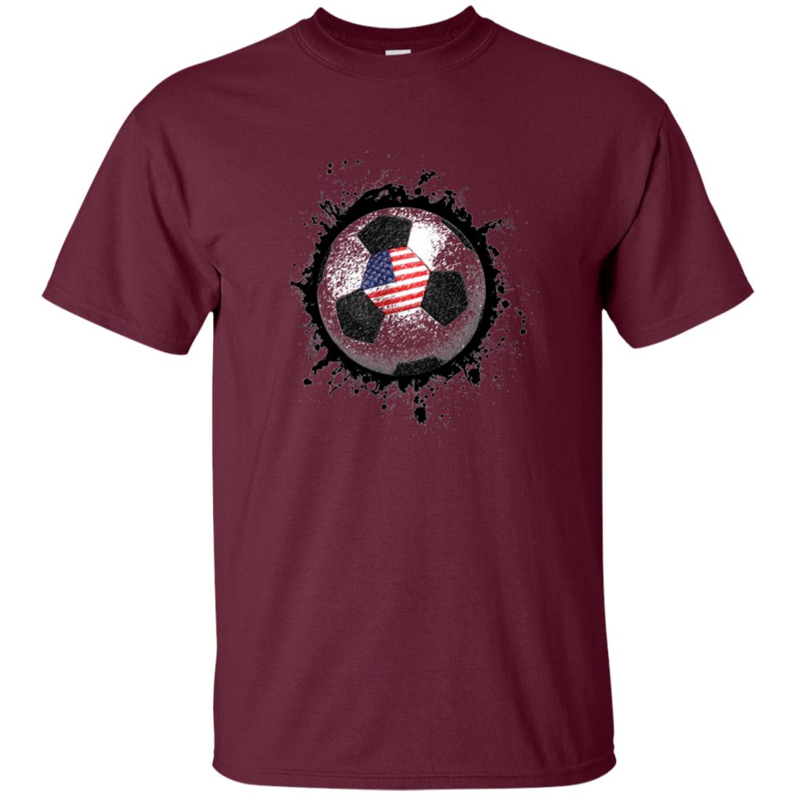 American Flag Soccer Ball Long Seeve T-Shirt - Mens Kids