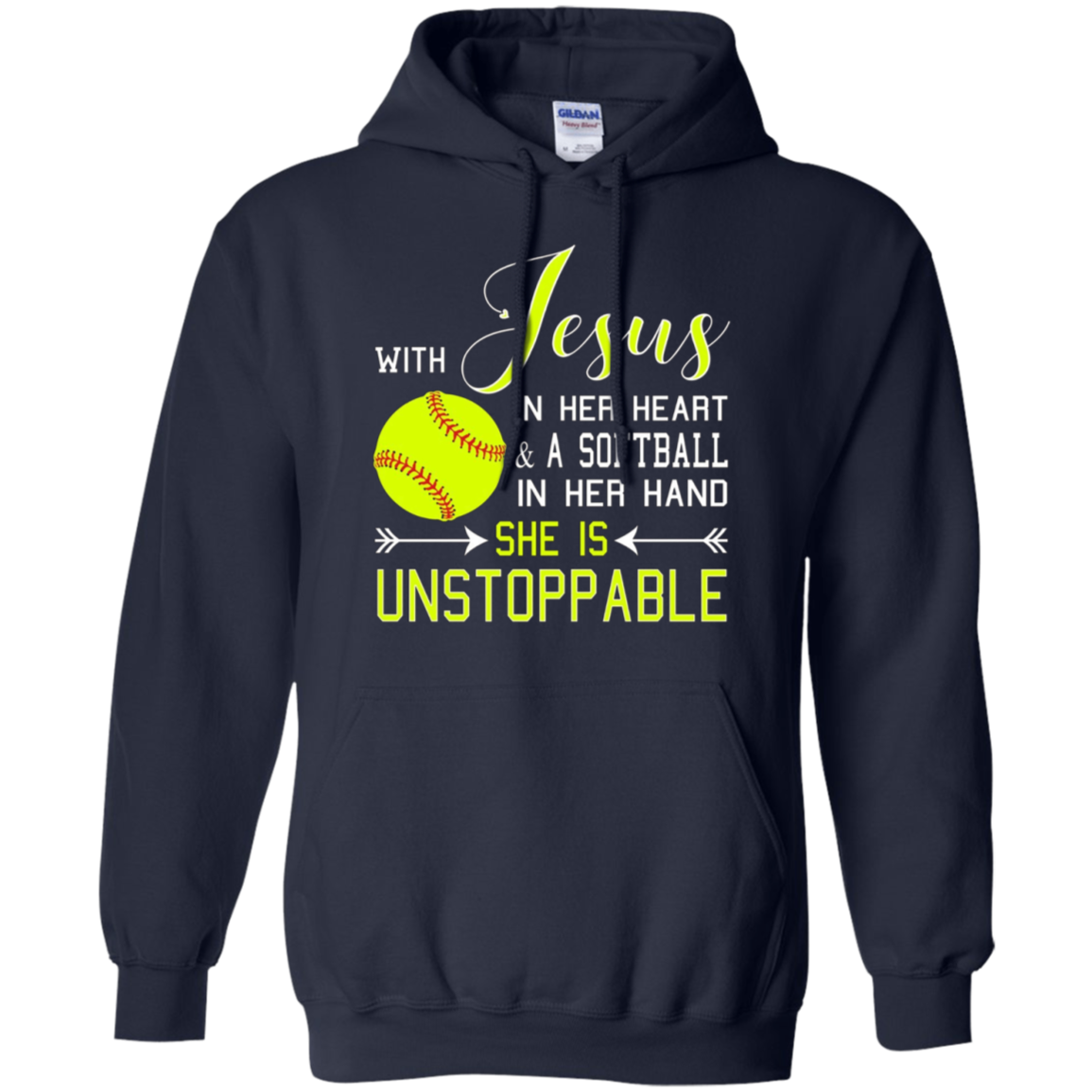 WITH JESUS IN HER HEART & A Softball Hand She Is T-Shirt