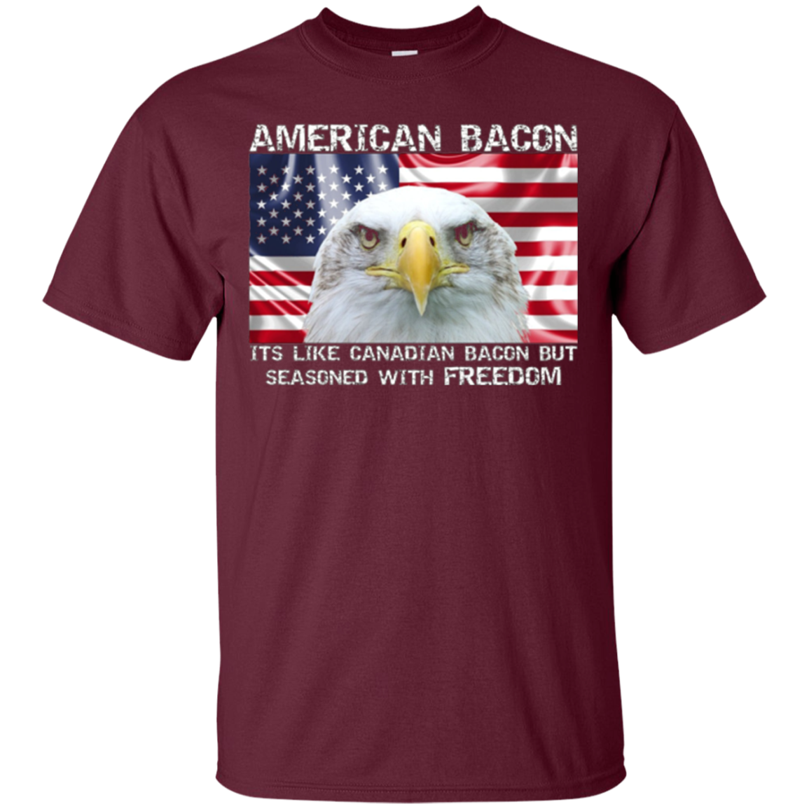American bacon is seasoned with freedom funny murica T-Shirt