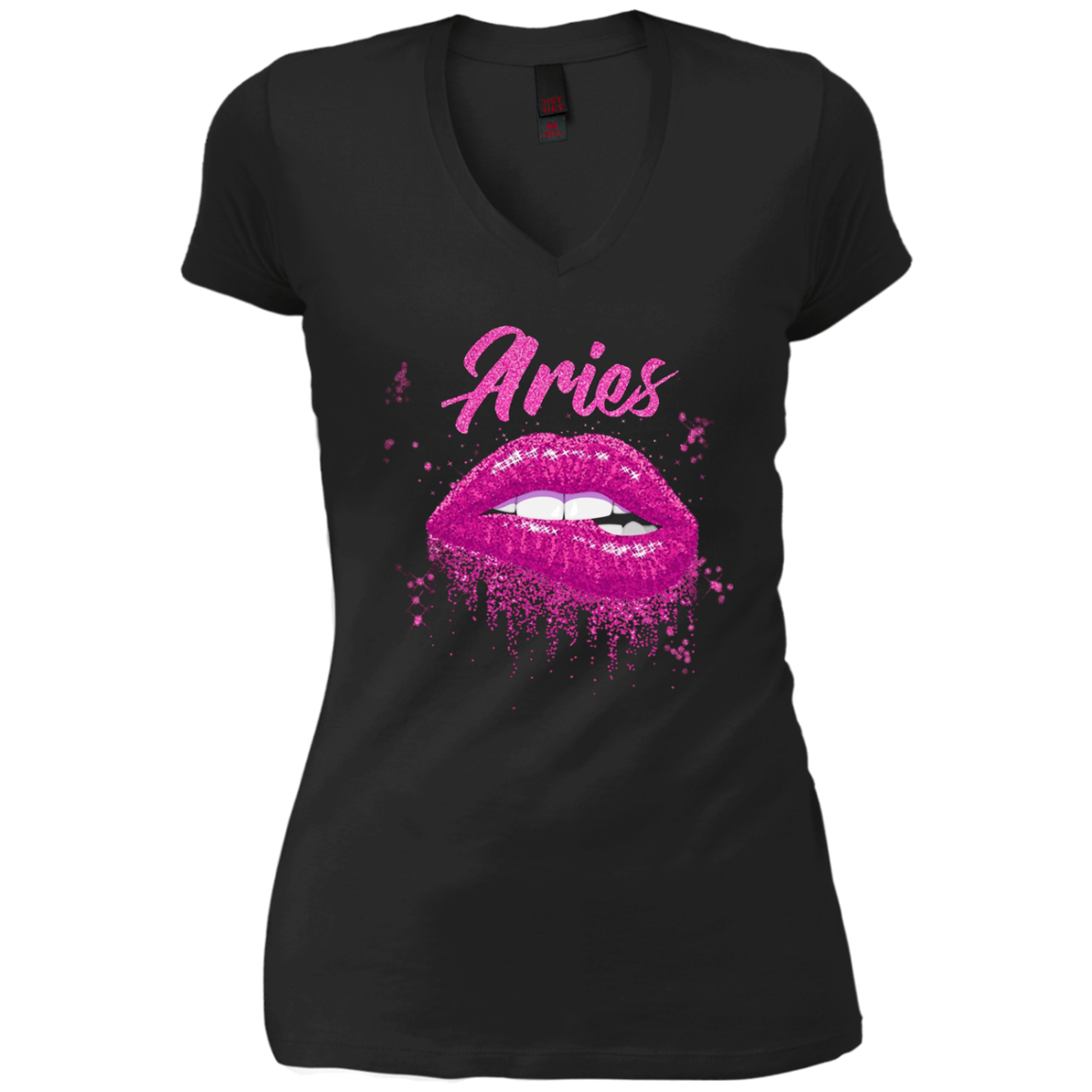 Aries Zodiac Birthday Pink Lips T-Shirt for Black Women
