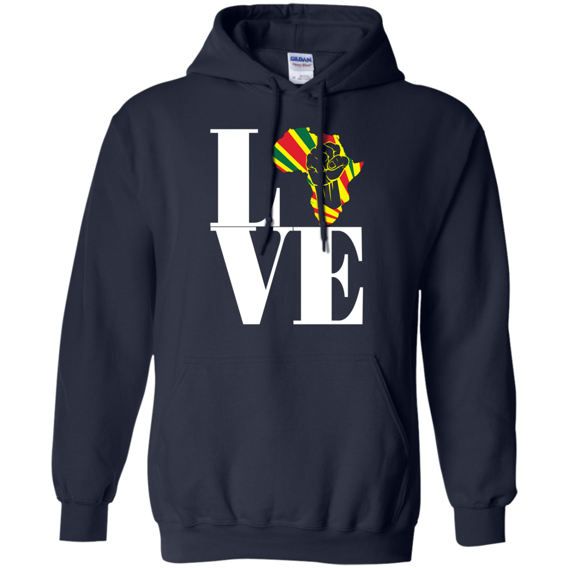 African black power map raised fist I love Africa t-shirt