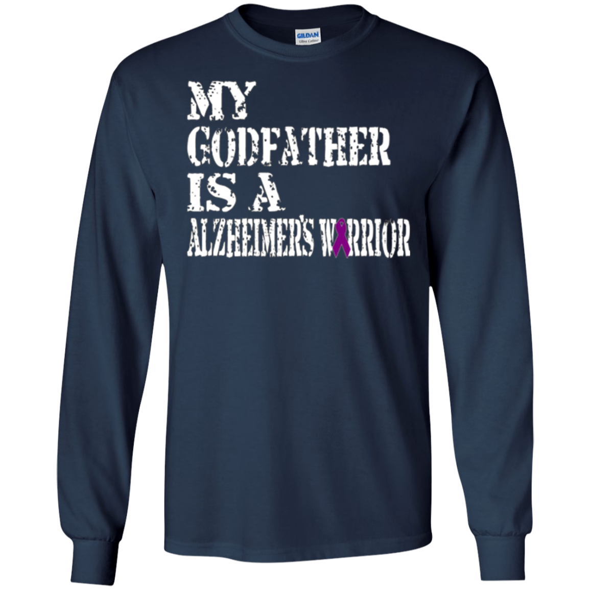Alzheimer's Awareness Shirt For Godfathers Purple Ribbon Tee