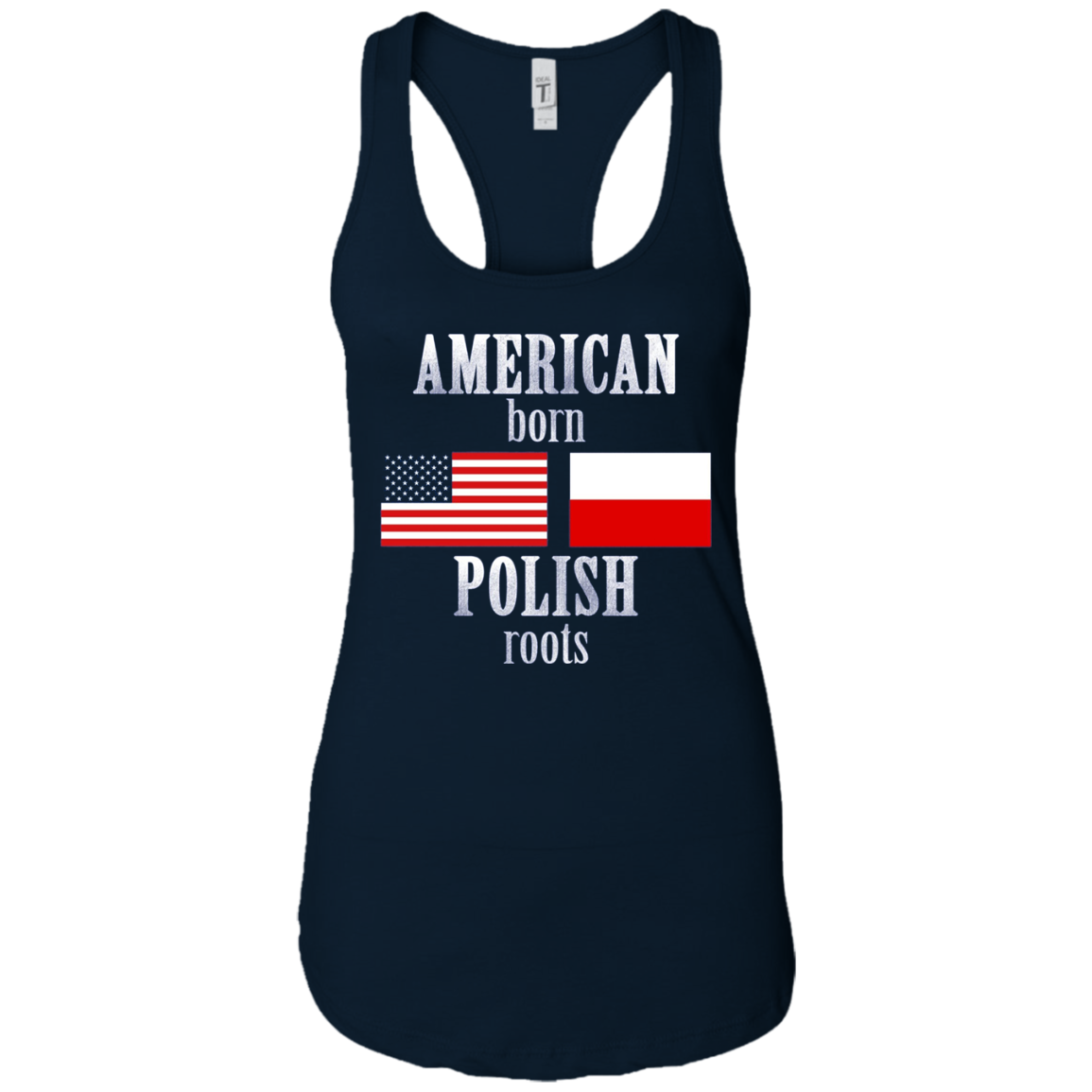American Born Polish Roots LS T-Shirt Poland USA Flag