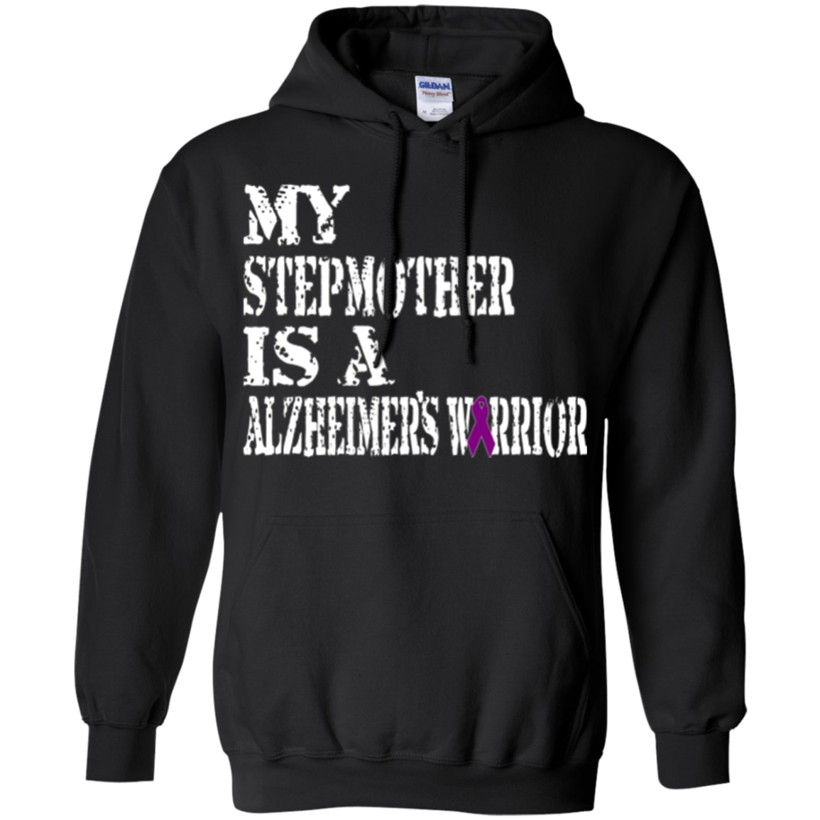 Alzheimer's Awareness T-Shirt For Stepmother Purple Ribbon