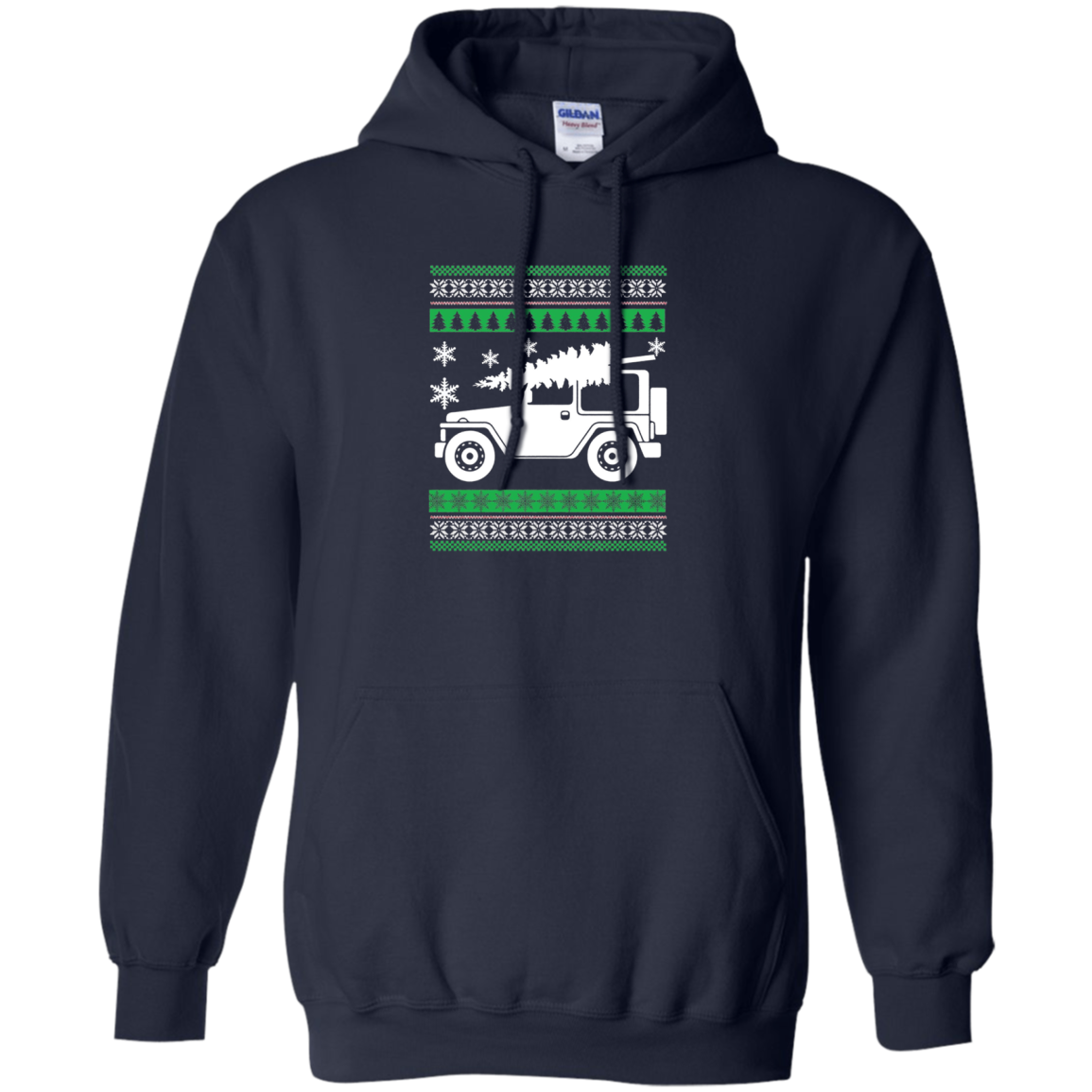 Santa's Jeep Christmas Tree Ugly Sweater Party