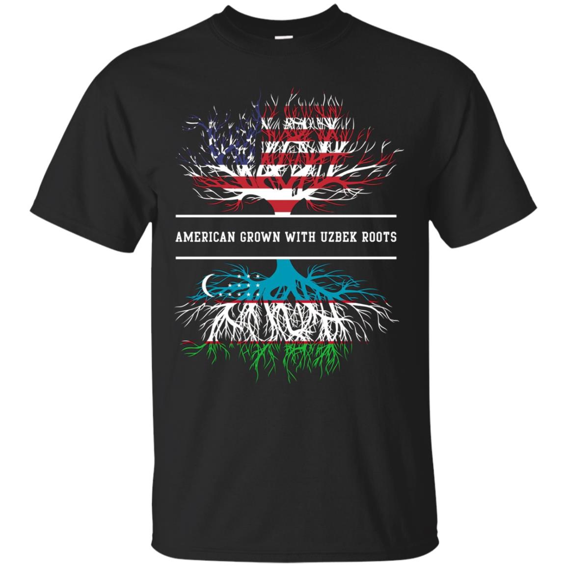American Grown With Uzbek Roots T-Shirt Uzbekistan Tee