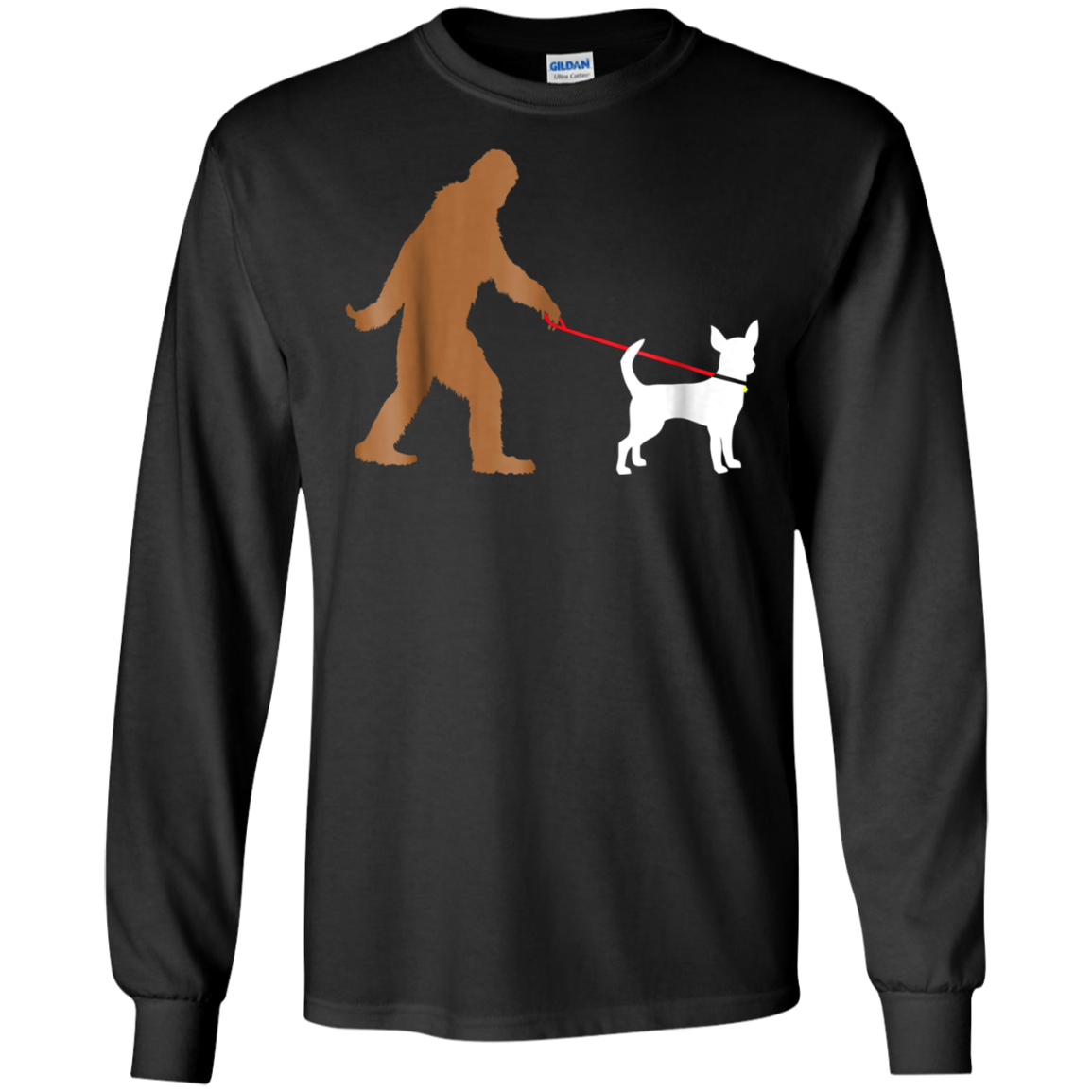 Bigfoot Walking Chihuahua Dog T-Shirt