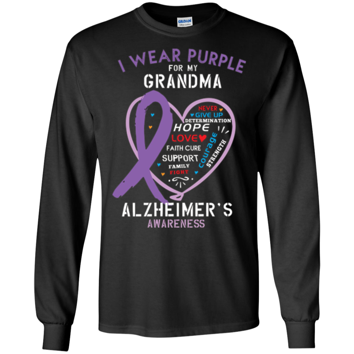 Alzheimer Support Shirt Awareness Month Purple Grandma