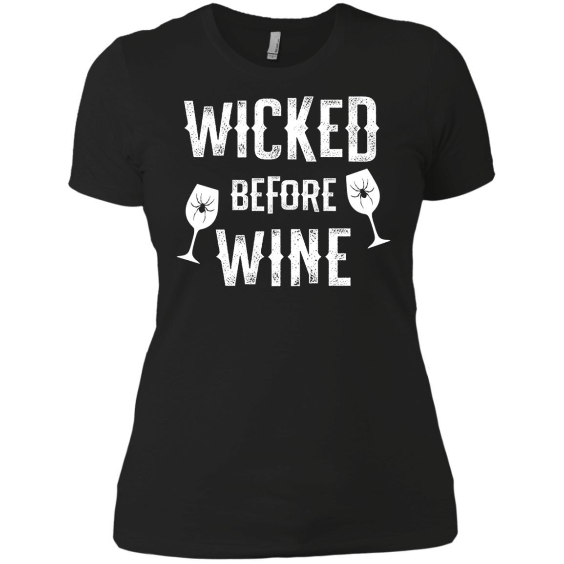 Funny Halloween Wine Long Sleeve Shirt Wicked Before Wine