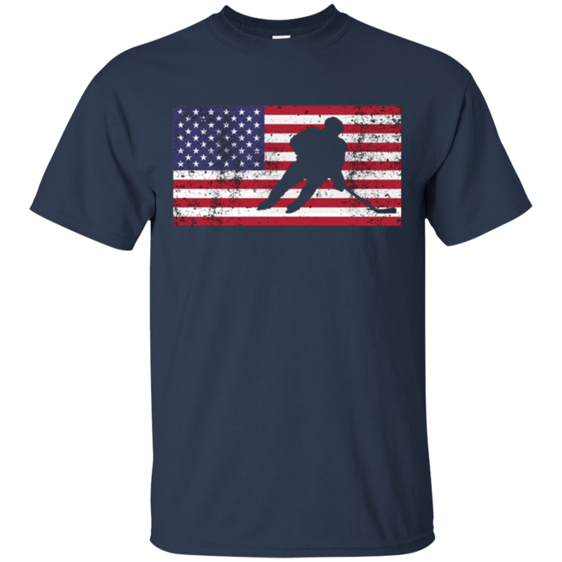 American Flag Hockey USA Patriotic Ice Skating Cool T-Shirt