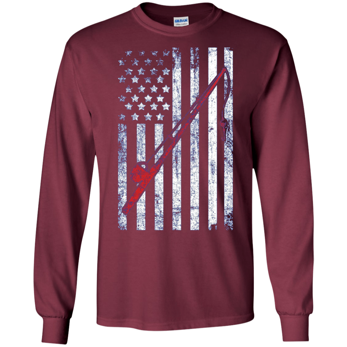American Flag Patriotic Fishing T shirt