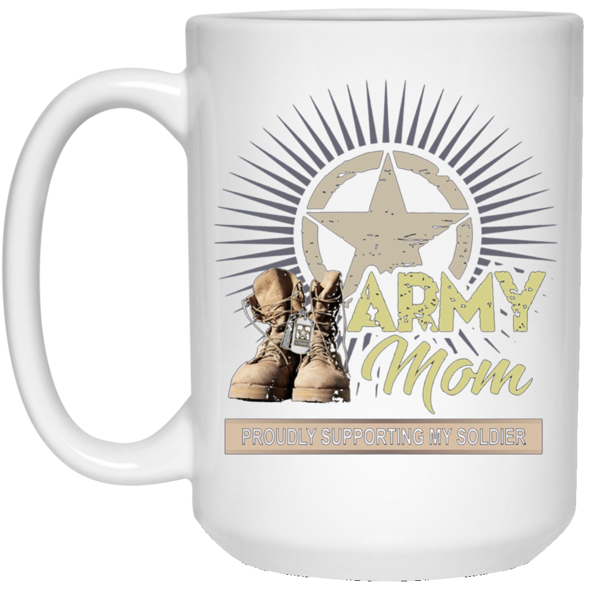 Army Mom Proudly Supporting My Soldier T-Shirt Veterans Gift