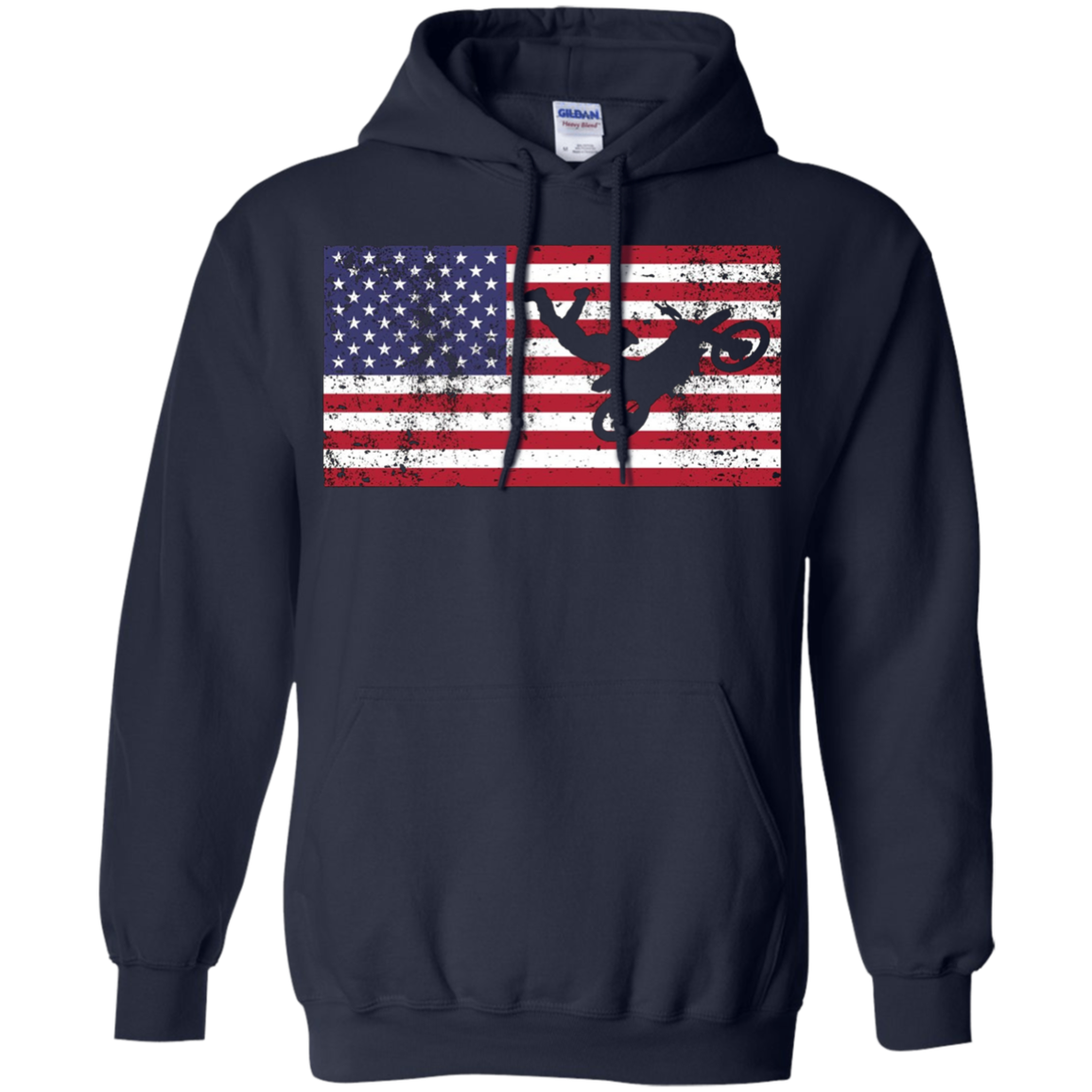 American Flag Motocross Motorcycle Patriotic T-Shirt Fun