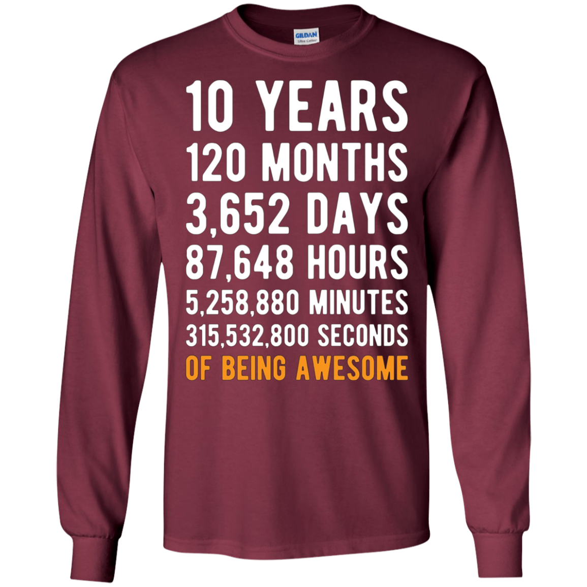 10th Birthday Gift T Shirt 10 Years Old Being Awesome Tee