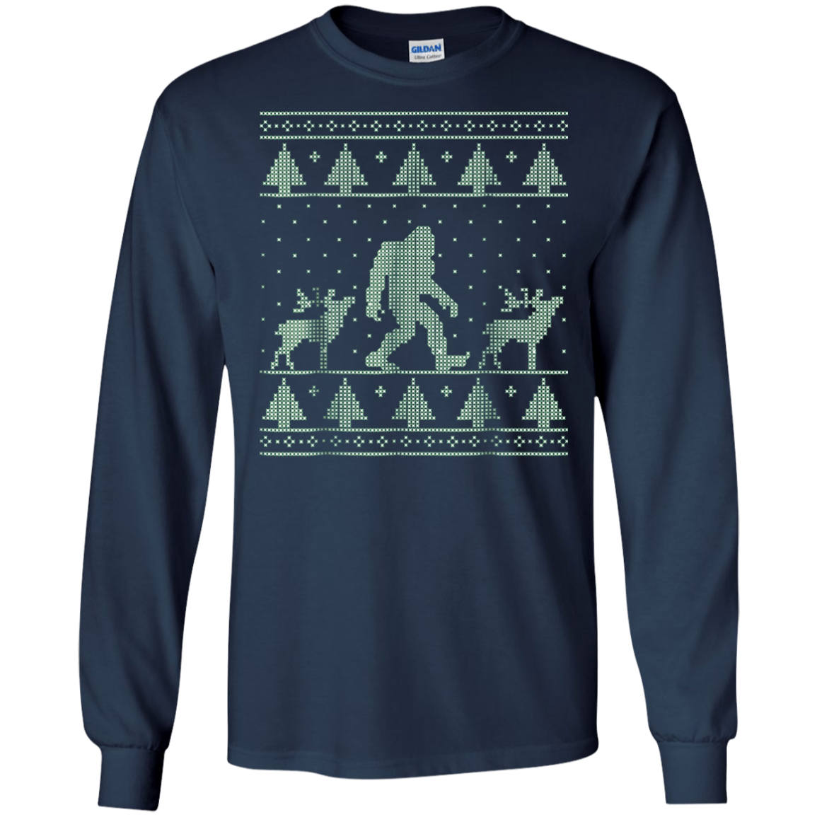 Bigfoot Ugly Christmas Sweater T-Shirt, Funny Sasquatch Gift