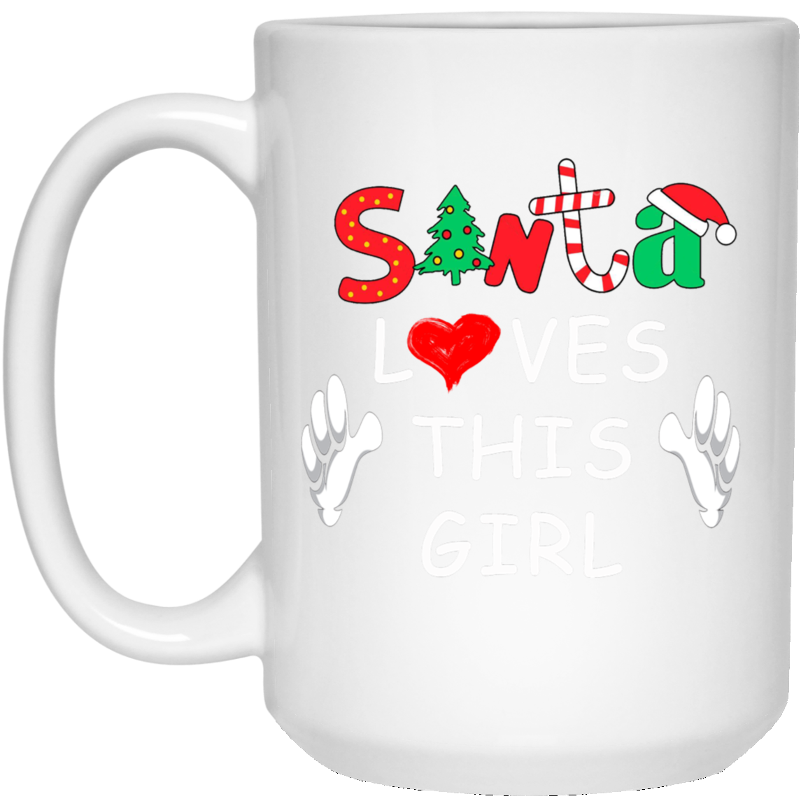 Santa Loves This Girl T Shirt Funny Christmas Gift Shirts