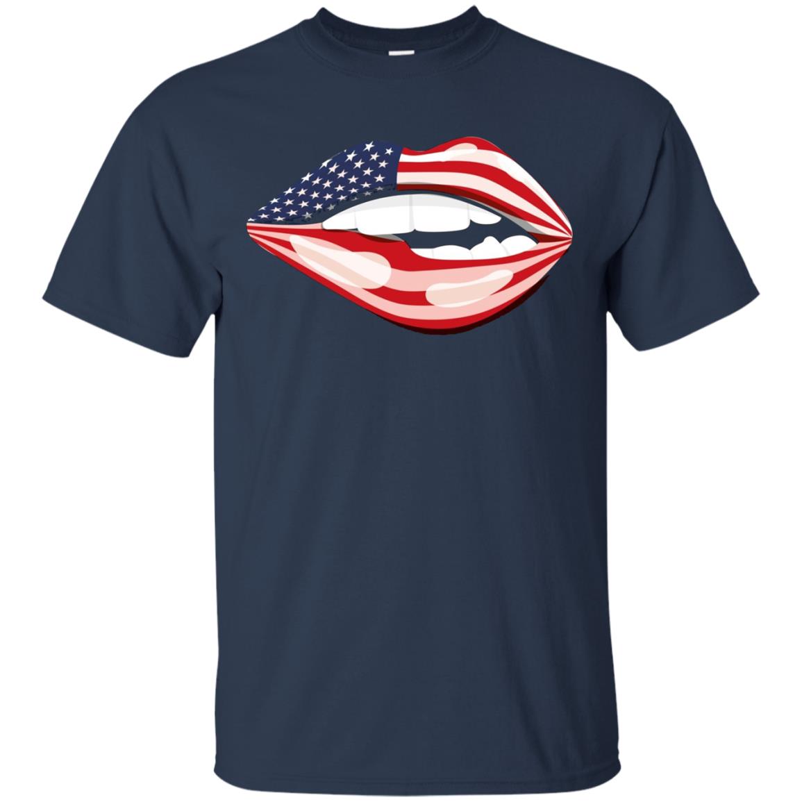 American USA Flag Lips - Independence Day 4th July Shirt