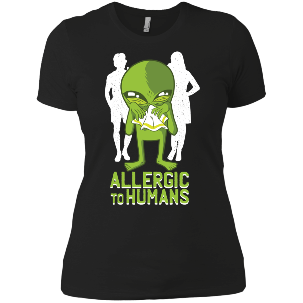 Allergic To Humans Funny Alien Galaxy Space Abduction Shirt