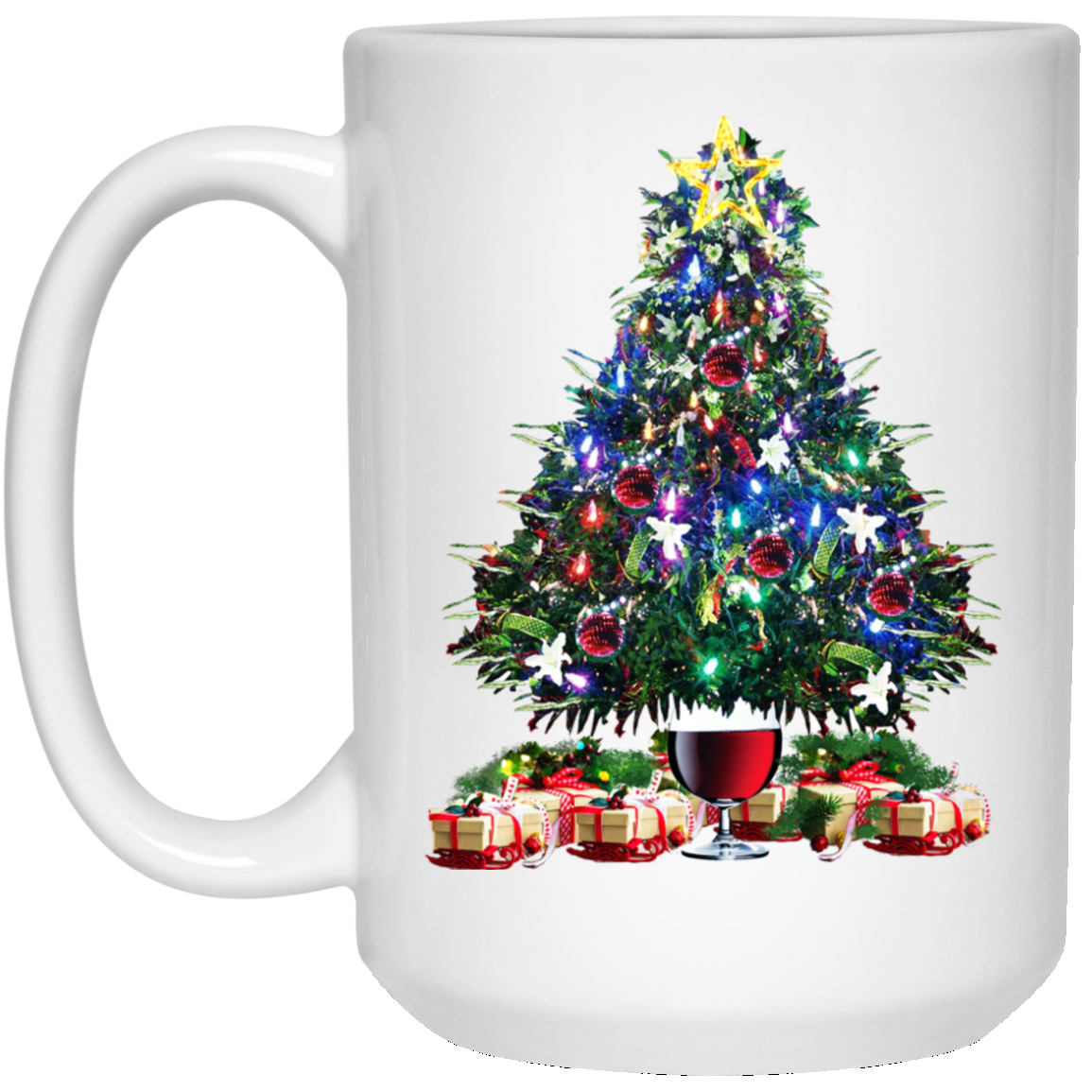 Christmas Tree Wine Glass - Merry Xmas Shirt Tee