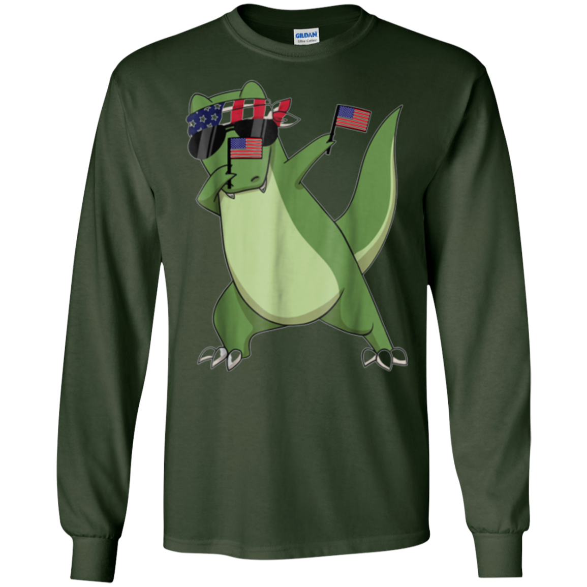 American Pride T-Rex Dinosaur USA Dabbing Funny T Shirt