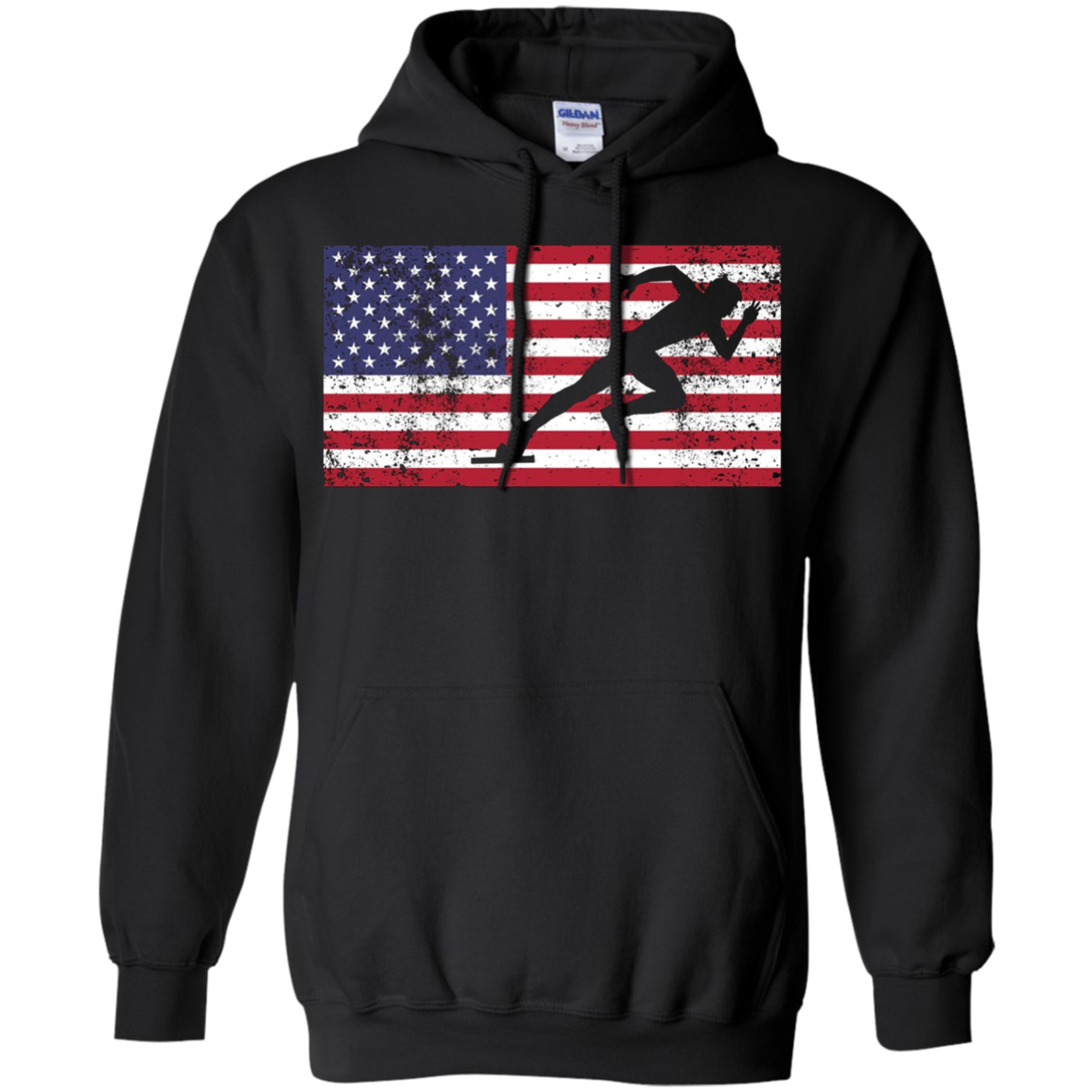 American Flag Runner Sprinter USA Patriotic T-Shirt Sport