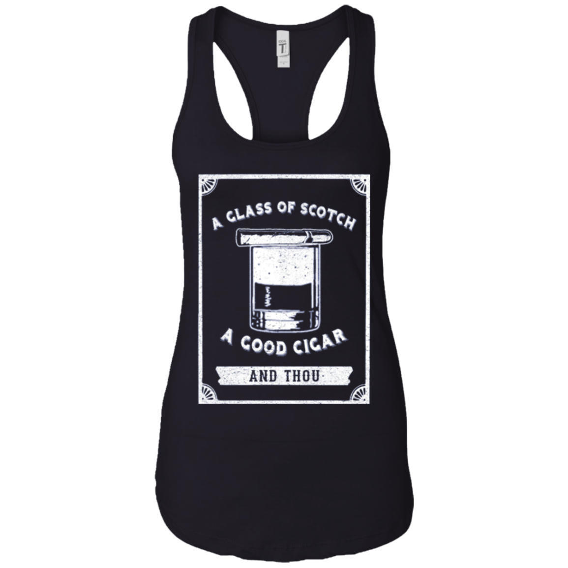 Un verre de scotch, un bon cigare et toi T-shirt à manches longues