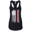 Image of American Flag Red Line USA Patriot July 4th Sleeves Shirt