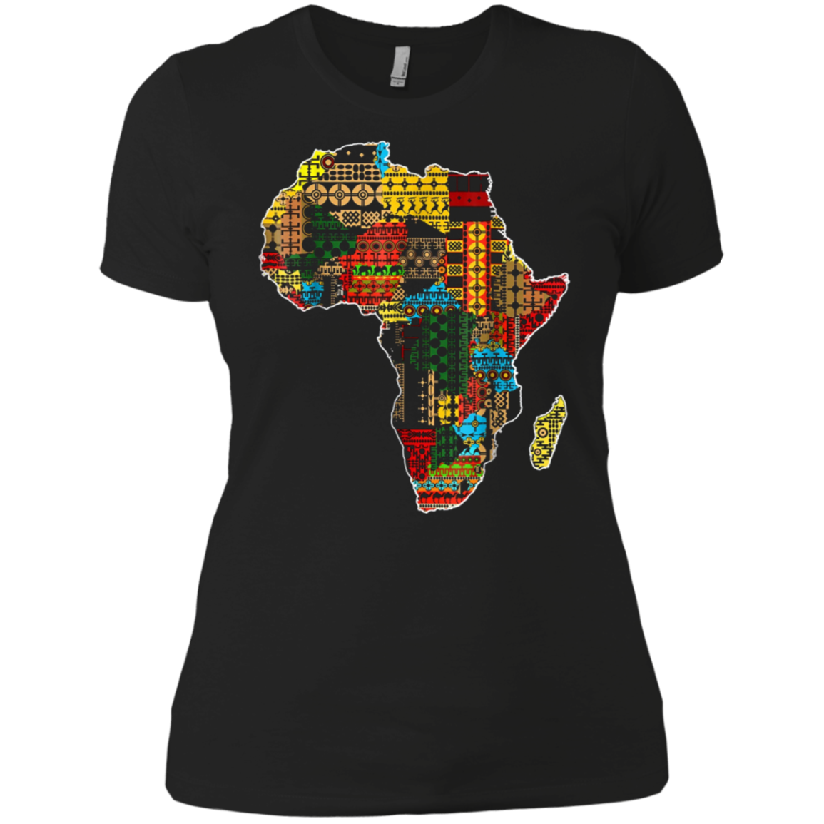 African pride traditional ethnic pattern Africa map t-shirt
