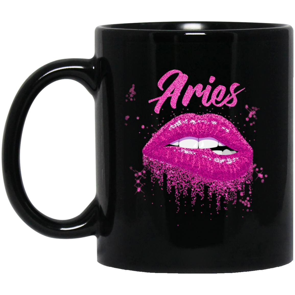 Aries Zodiac Birthday Pink Lips T-Shirt for Black Women