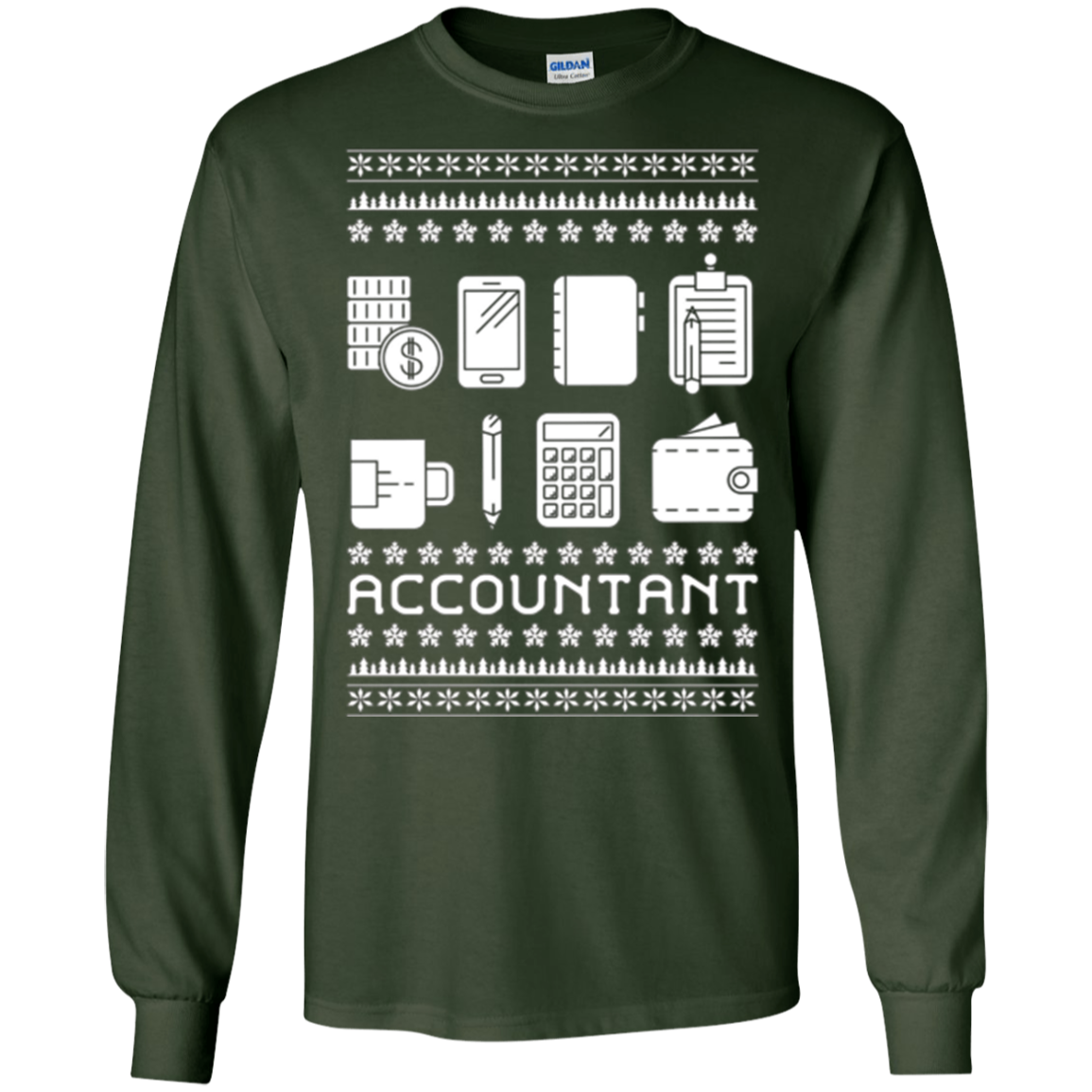 Christmas Ugly Sweater Style T-shirt Gift For Accountant