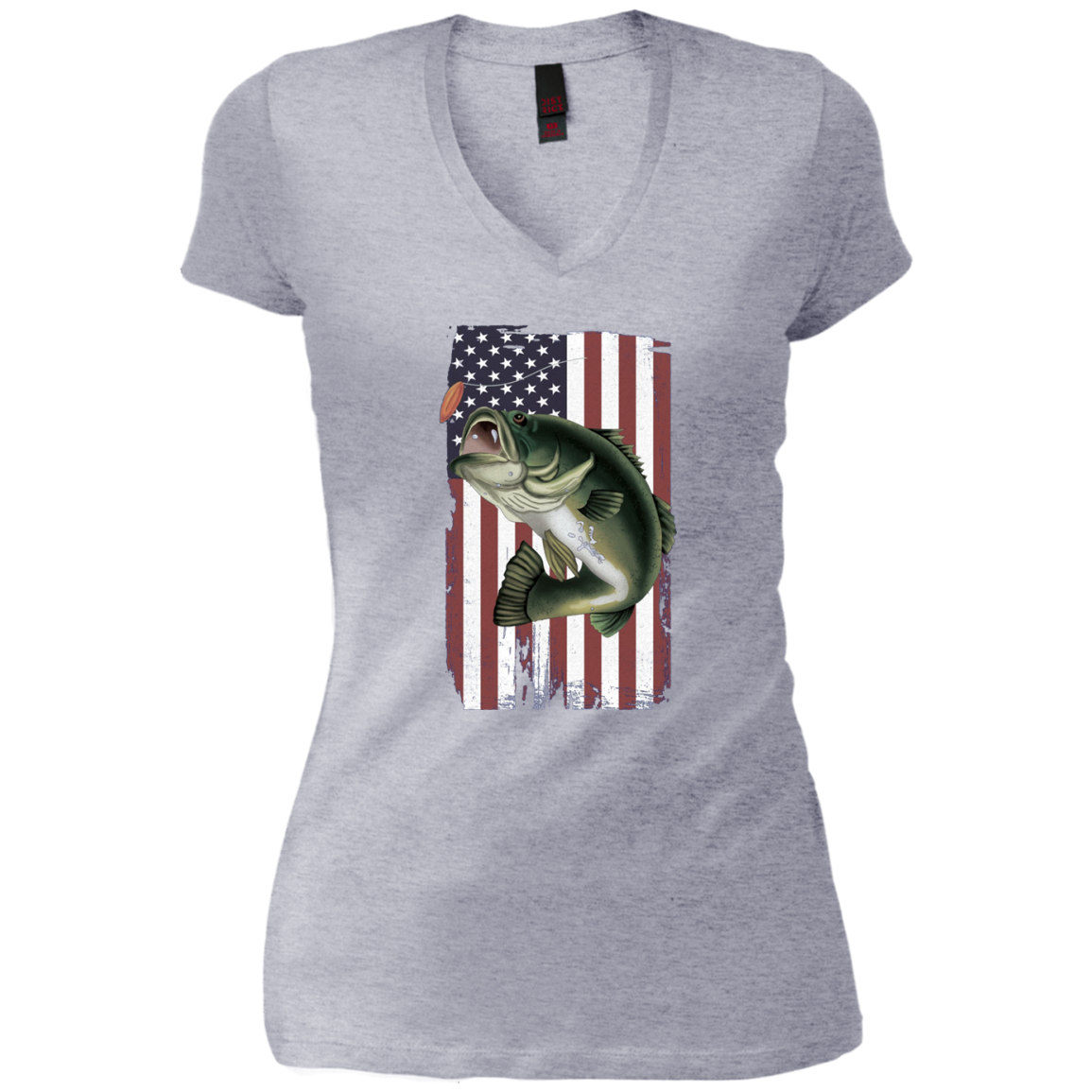 American Flag Patriotic Bass Fishing Shirt for Men Women