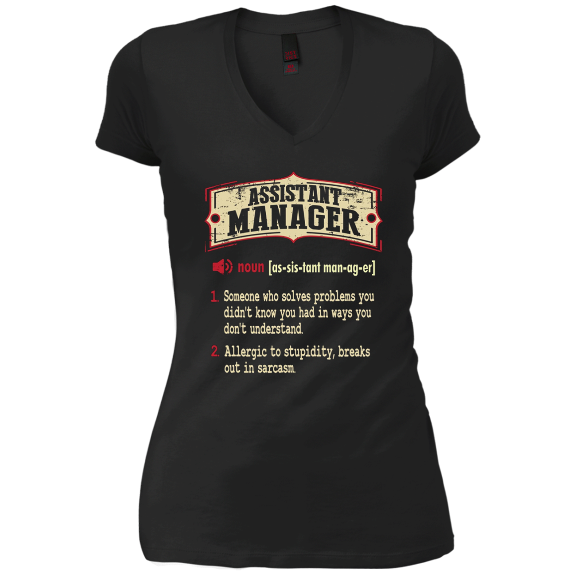 Assistant Manager Dictionary Term Sarcastic T-Shirt