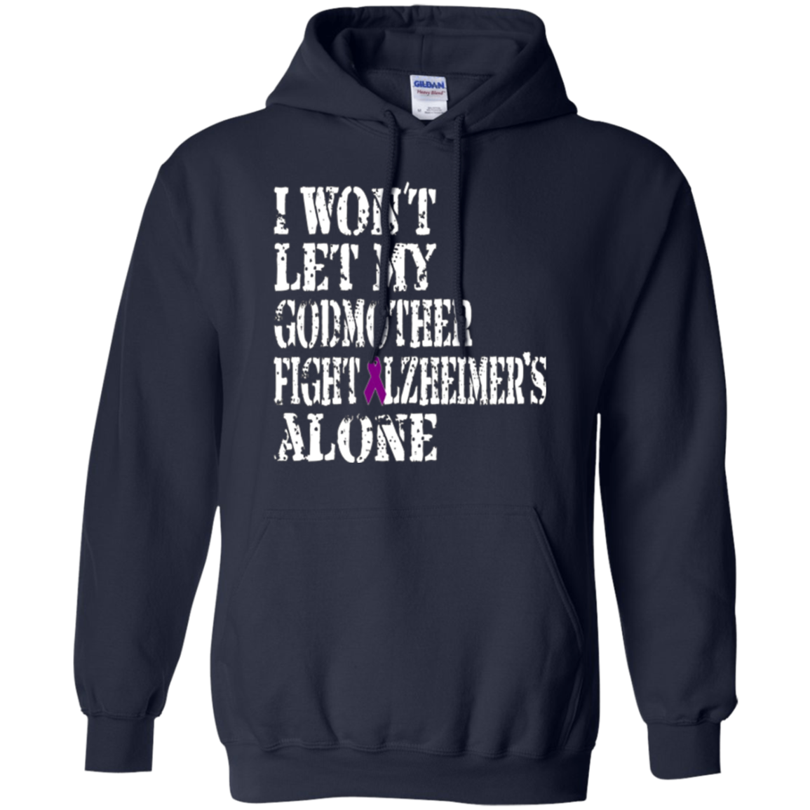 Alzheimer's Awareness Shirt For Godmother Purple Ribbon Tee