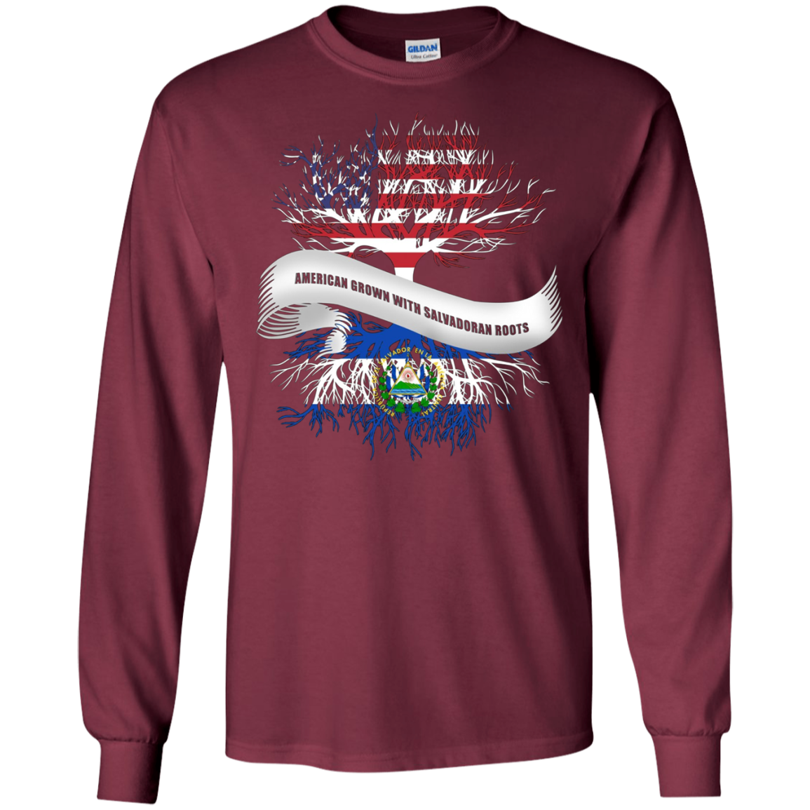 American Grown with Salvadoran Roots T-Shirt El Salvador Tee