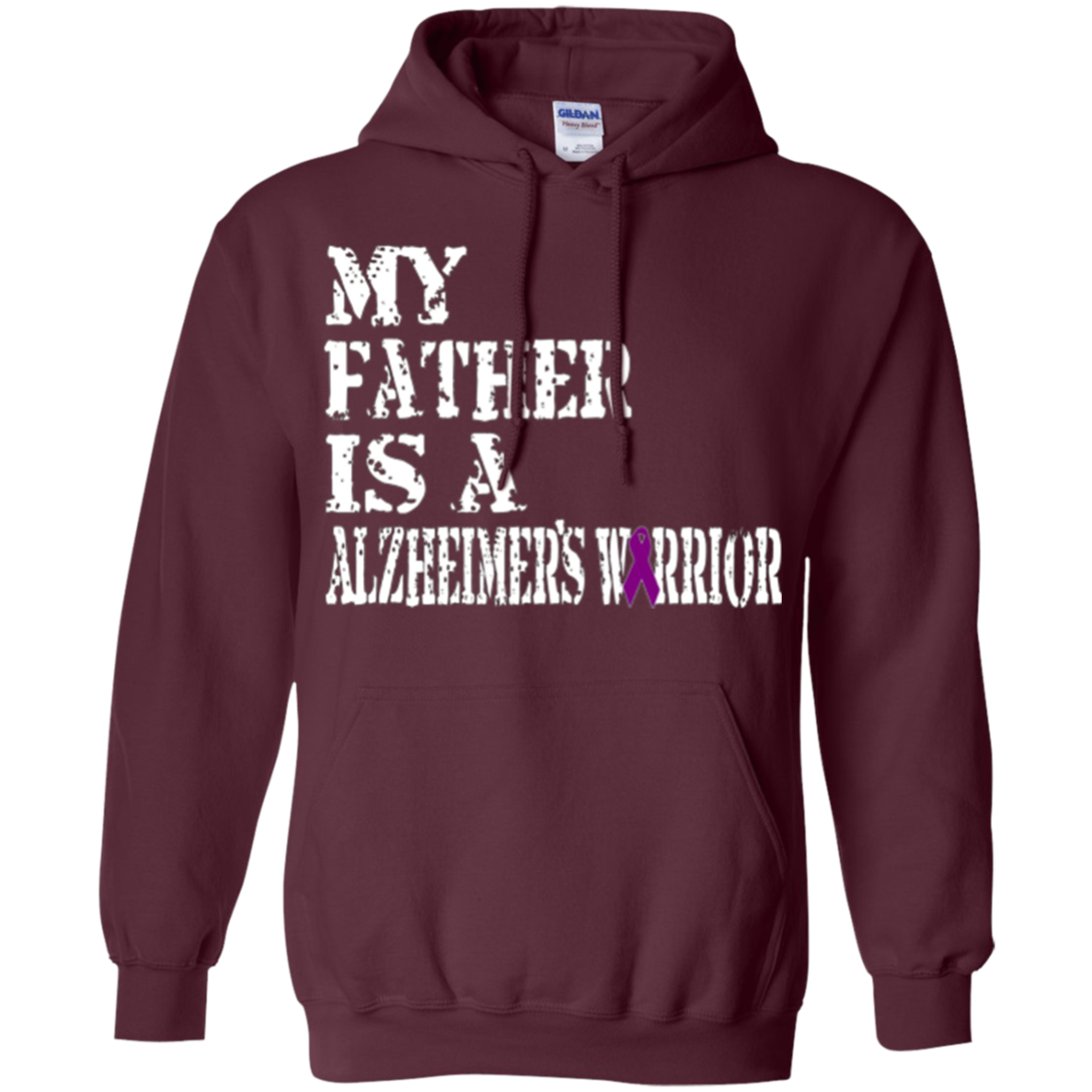 Alzheimer's Awareness Shirt For Fathers Purple Ribbon Tee