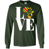 Image of African black power map raised fist I love Africa t-shirt