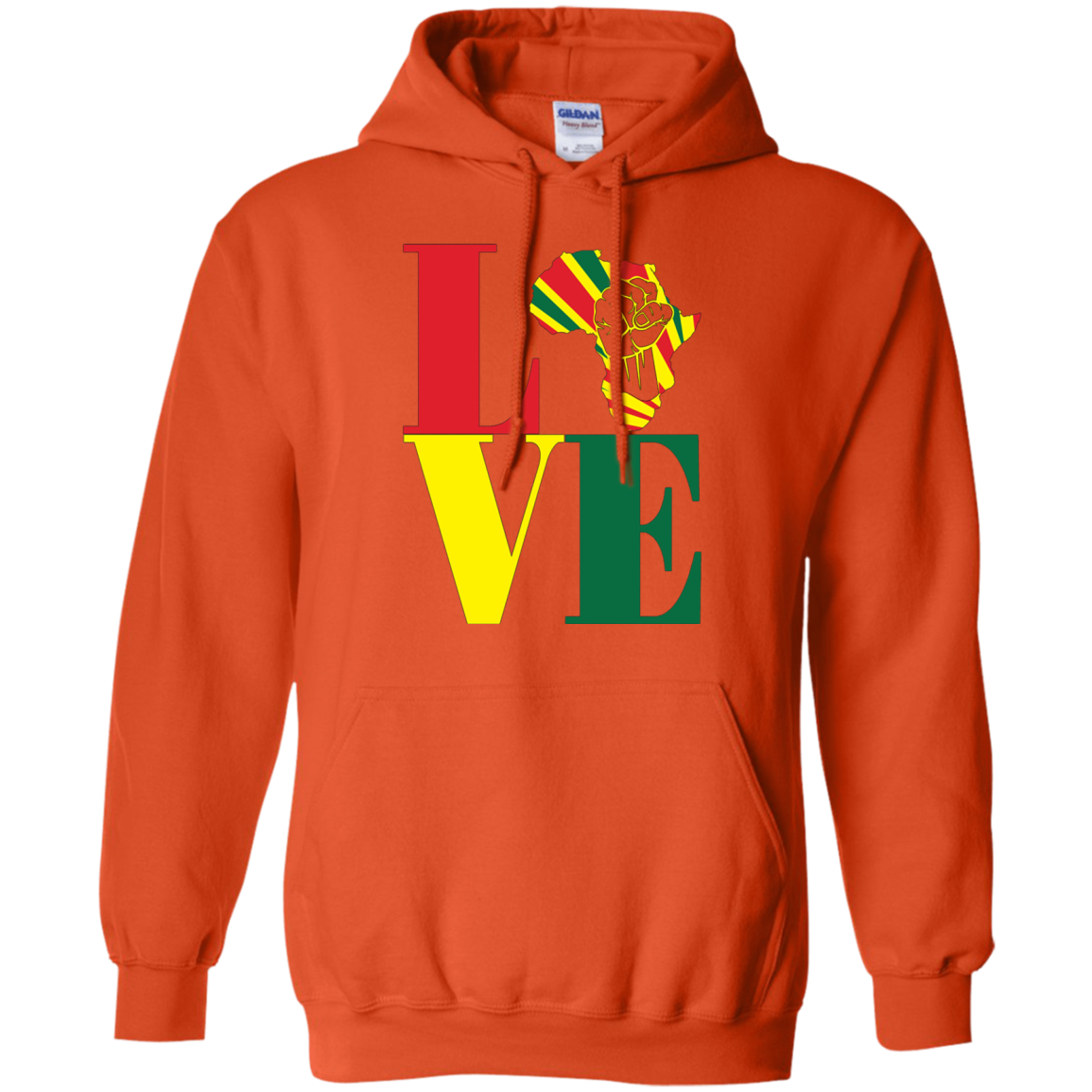 African black power map raised fist I love Africa t-shirt