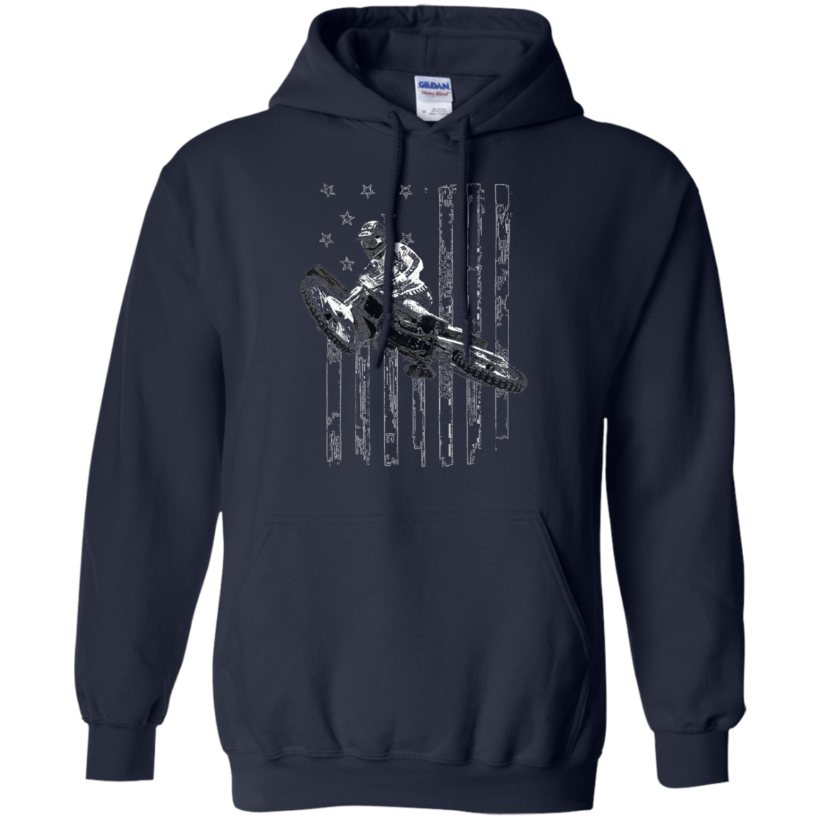 American Flag Motocross Dirt Bike Graphic T-shirt