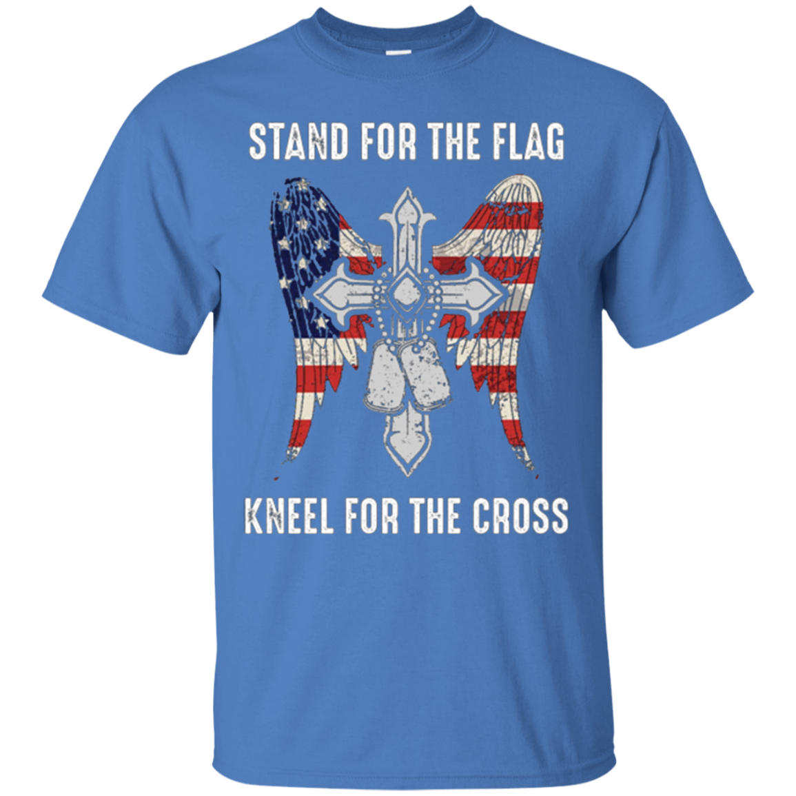 T-shirt chrétien de croix patriotique de drapeau américain