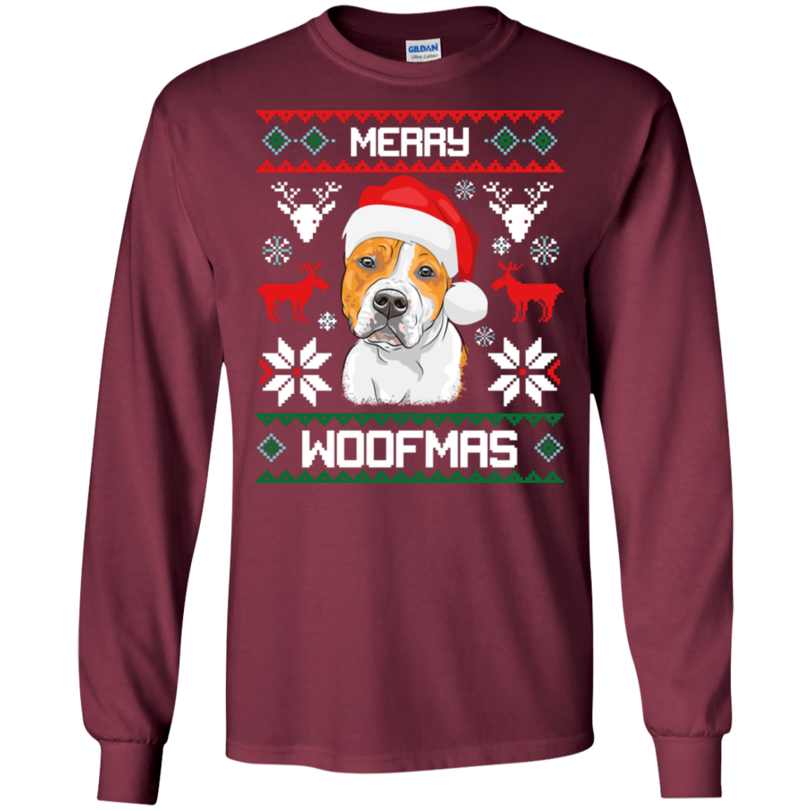 Amstaff Merry Woofmas Christmas Gift T-Shirt