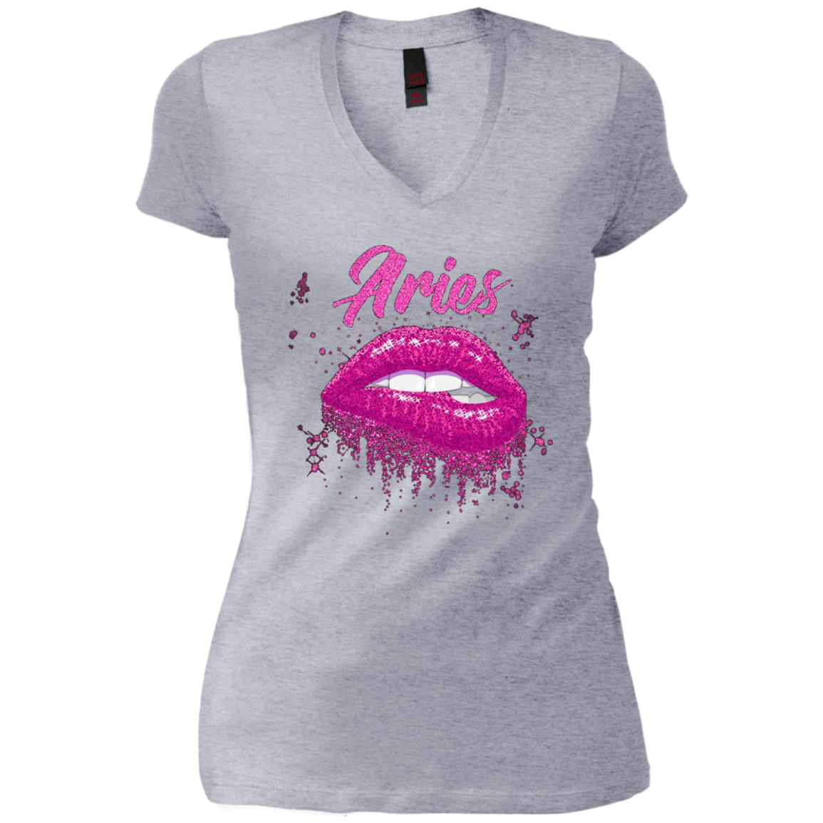 Aries Zodiac Birthday Pink Lips T-Shirt for Black Women
