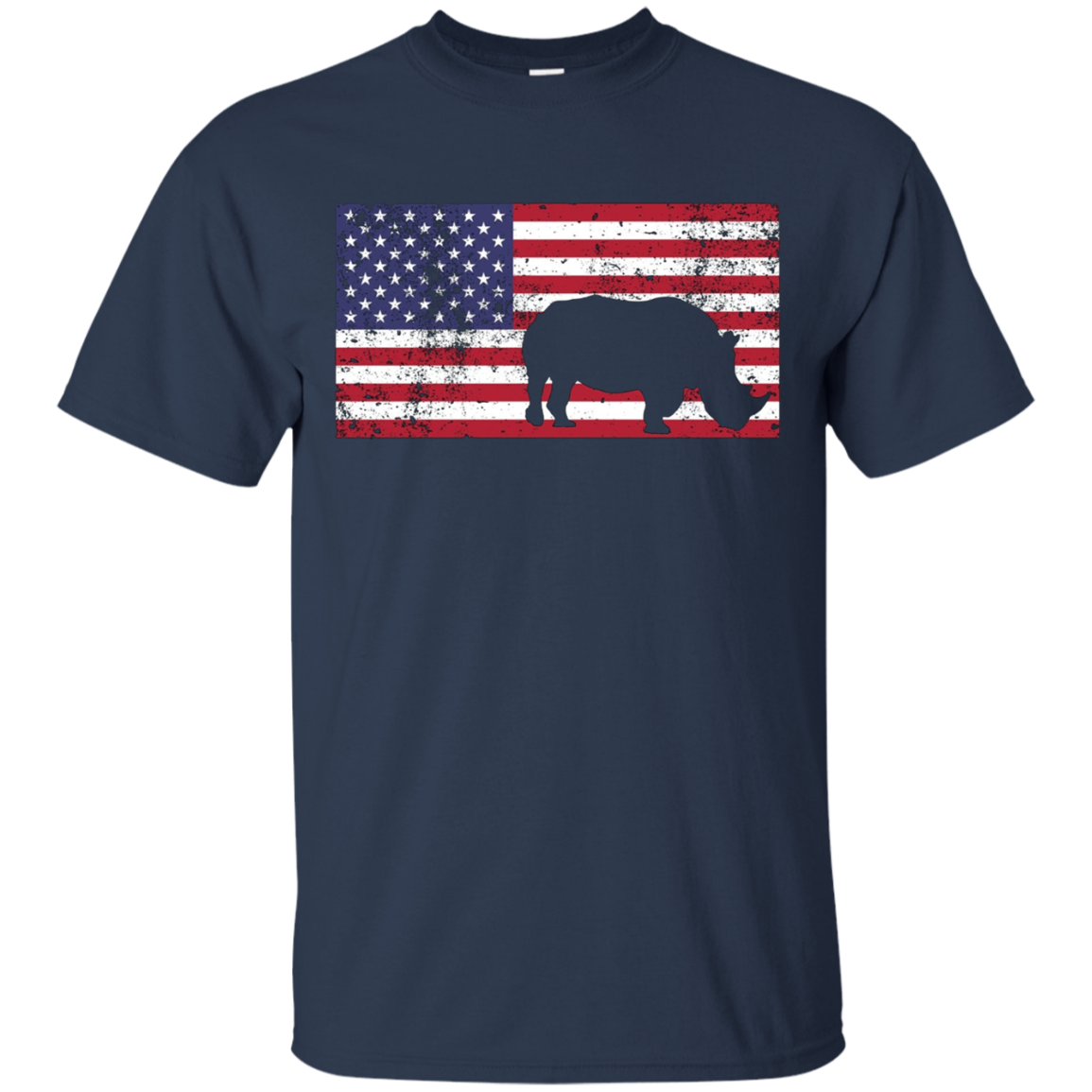 American Flag Rhino Love Conservation Rhinoceros T-Shirt Fun